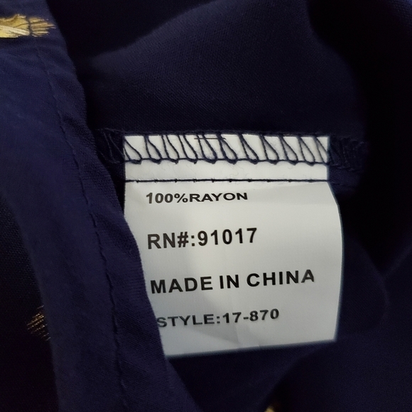 Solitaire Gold Dot Button Front Tunic Size XL Long Sleeve Hi-Low Hem Mini Dress - Picture 13 of 13